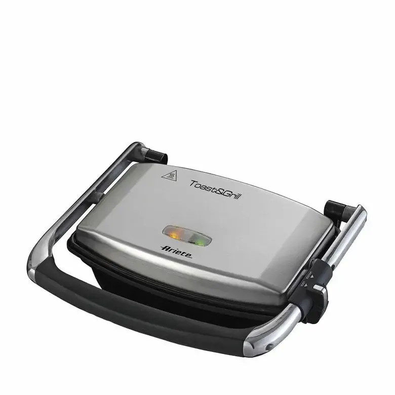 Offerta Lampo Ariete 1911 Toast & Grill Slim - Piastra elettrica antiaderente per toast e sandwich - piastra rigata - 1000 Watt - Argento