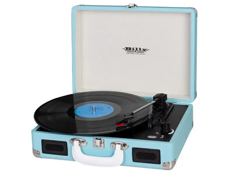 Trevi TT 1015 - lettore giradischi 33/45/78 giri, 2 altoparlanti stereo incorporati 3Wx2, Auto Stop, Presa cuffie, uscita RCA Acquista Ora