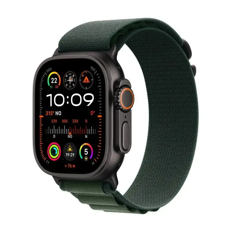 Apple Watch Ultra 2 GPS + Cellular 49mm Cassa Titanio Nero con Dark Green Alpine Loop - Medium Sconto