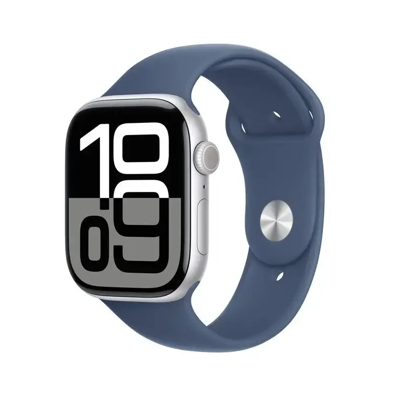 Apple Watch Series 10 Serie 10 GPS 46mm Cassa in Alluminio Color Argento con Denim Sport Band - S/M Promo Stagionale