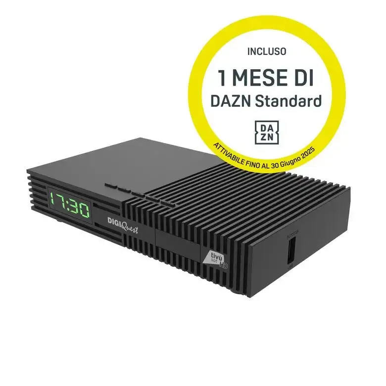 Ultimissimo Modello Digiquest DAZN_TI9 set-top box TV Satellite Full HD Nero