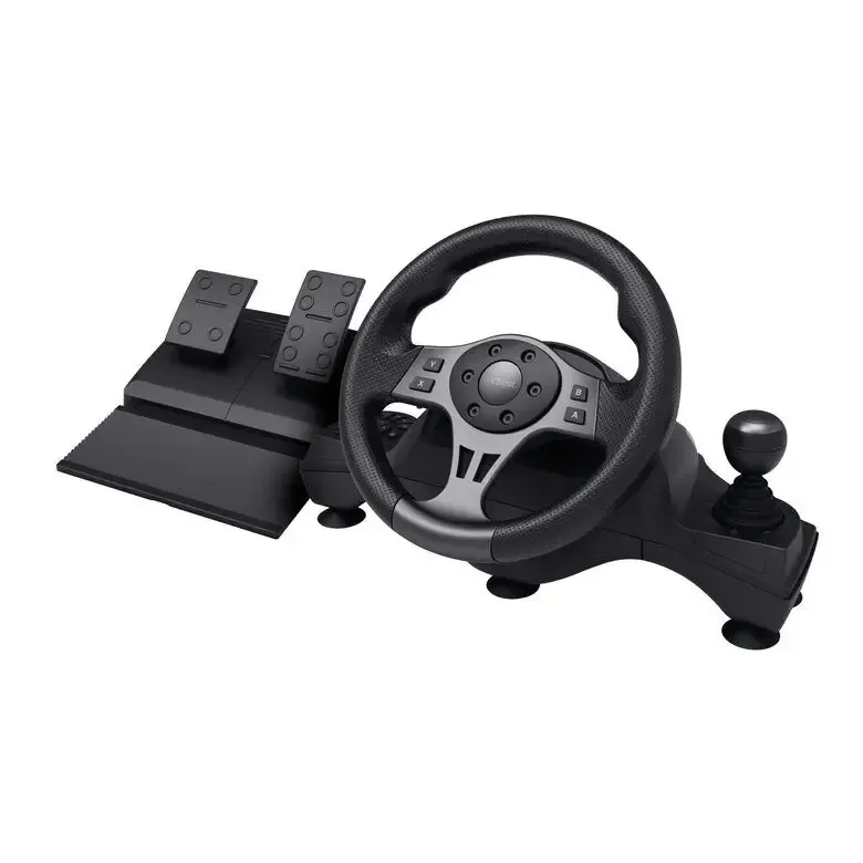 Spedito Oggi Trust GXT 289 Movi Nero USB Sterzo + Pedali Nintendo Switch, PlayStation 4, Xbox One S, Xbox One X, Xbox Series S, Xbox Series X