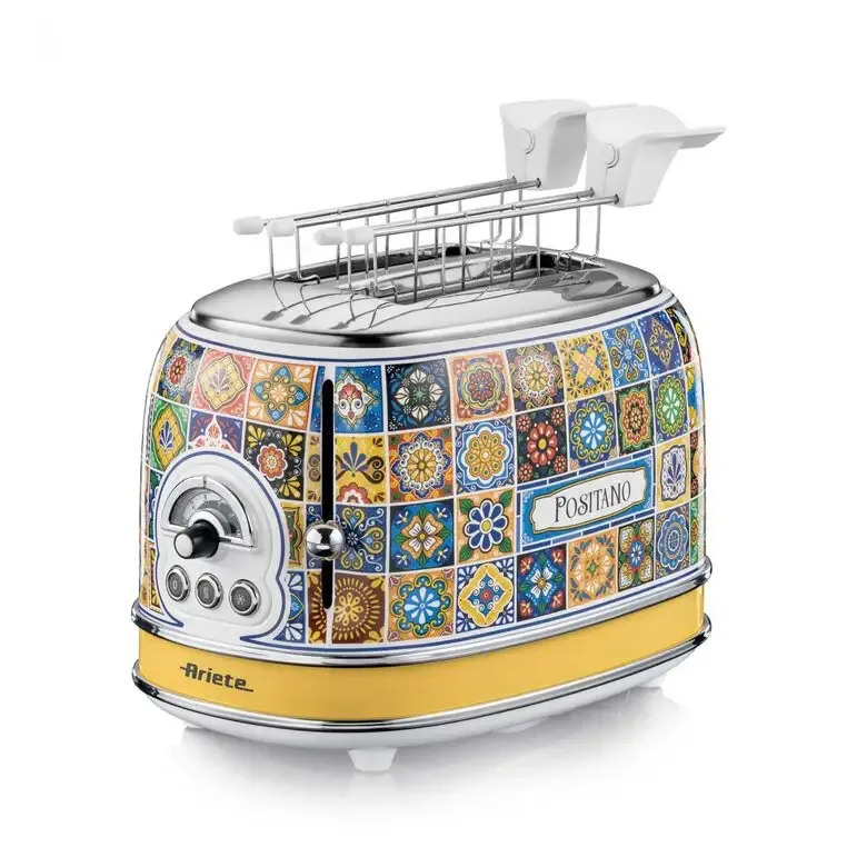 Prezzo Di Fabbrica Ariete 155 Tostapane Positano, 810W, 2 fette, 6 livelli di doratura, Vassoio raccogli briciole, Funzione defrost, Espulsione automatica
