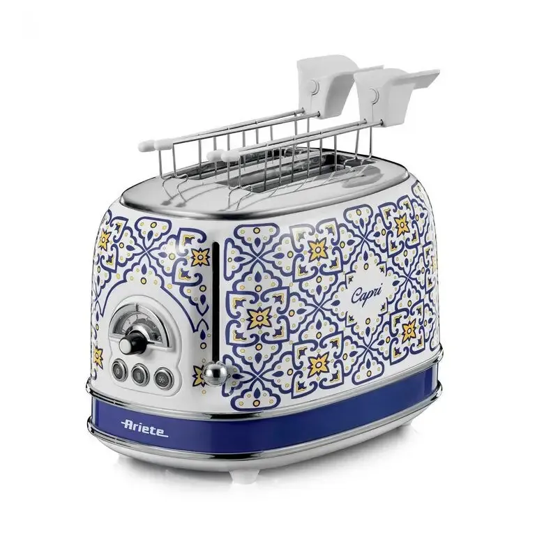 Saldi Ariete 155 Tostapane Capri, 810W, 2 fette, 6 livelli di doratura, Vassoio raccogli briciole, Funzione defrost, Espulsione automatica