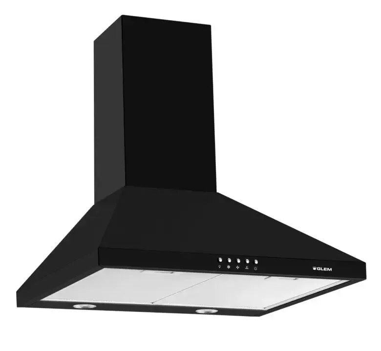 Glem Gas GHP645BK cappa aspirante Cappa aspirante a parete Nero 498 m³/h C Consegna Rapida