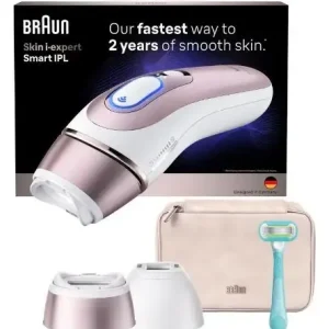Popolare Braun Skin i expert Luce pulsata intensa (IPL) Rose Gold, Bianco