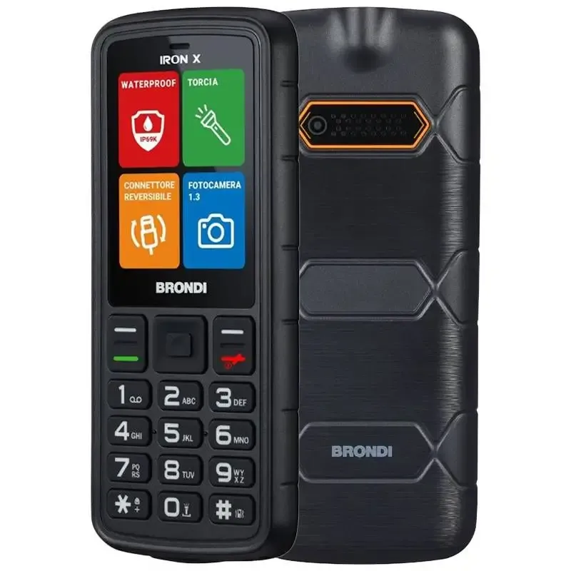 Brondi Fox S Cellulare GSM Dual SIM Nero con Tasti Grandi e Tasto SOS Offerta Limitata
