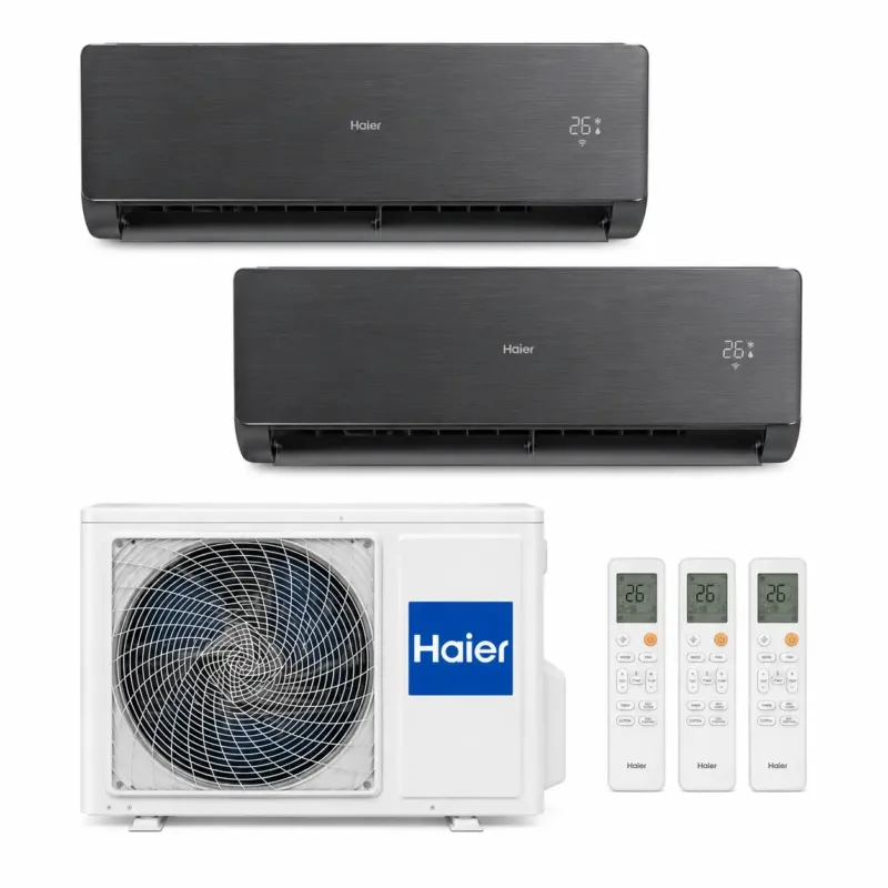 Haier Kit Condizionatore H2U14MAAOUT + AS25SBBHRA-MB 9.000 btu + AS35SBBHRA-MB 12.000 btu Wi-Fi integrato Inverter Offerta Del Giorno