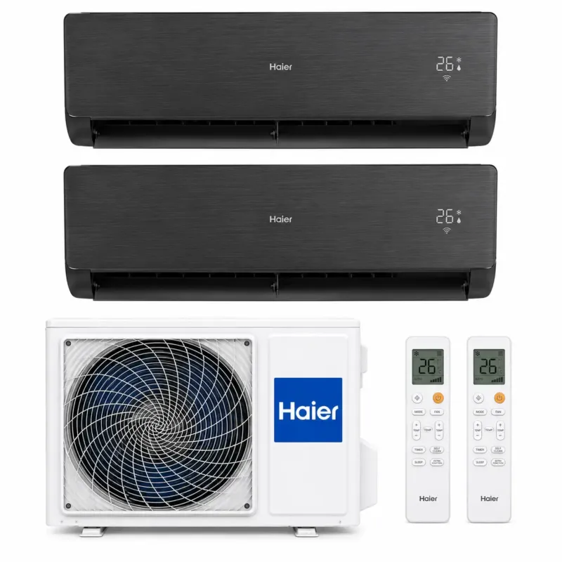 Haier Kit Condizionatore H2U14MAAOUT + 2 AS25SBBHRA-MB , Wi-Fi integrato Inverter Offerta Del Giorno