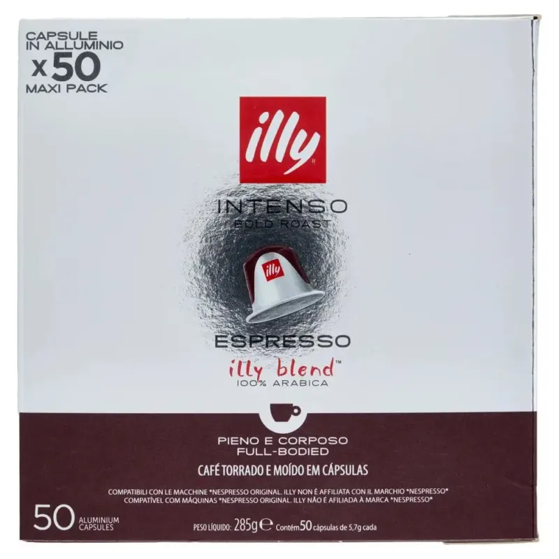 Illy Capsule Compatibili Nespresso Intenso Promopack 50 Capsule in Alluminio Prezzo Di Fabbrica