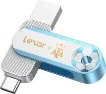 Novità Lexar D500 Dual USB 3.2 - Unità a Stato Solido, Edizione AFA, Co-branding Campionati del Mondo Argentina, 128 GB, Doppie Porte USB C/A, Velocità Fino a 400 MB/s, Alloggiamento in Metallo