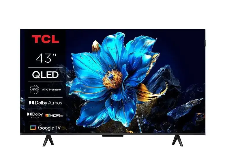 Prezzo Ridotto TCL T69C 43T69C 43" QLED, TV Direct LED, TV 4K HDR, Smart TV alimentata da Google TV (Dolby Vision & Atmos, Game Master, Motion Clarity, compatibile con Google Assistant e Alexa)