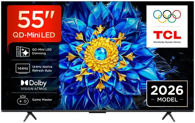 Professionale TCL P8L TV 55P8L – QD-Mini LED 55", 4K HDR, Google TV, 144Hz VRR, Dolby Vision & Dolby Atmos