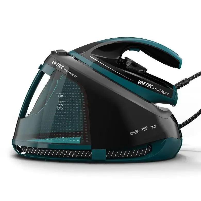 Imetec Smartvapor Ferro da Stiro Generatore di Vapore, Vapore 2 volte più potente, Fino a 6,0 Bar Pump, 2400 W, Colpo di vapore da 350 g, Piastra Fluid Ceramic PRO, Carica continua con serba Offerta Limitata