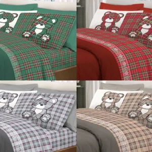 Completo Lenzuola TARTAN ORSETTI singolo By Pensieri Delicati Compra Adesso