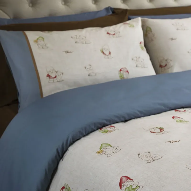 Completo lenzuola GNOMES BLU singolo by Thun Vendita Finale