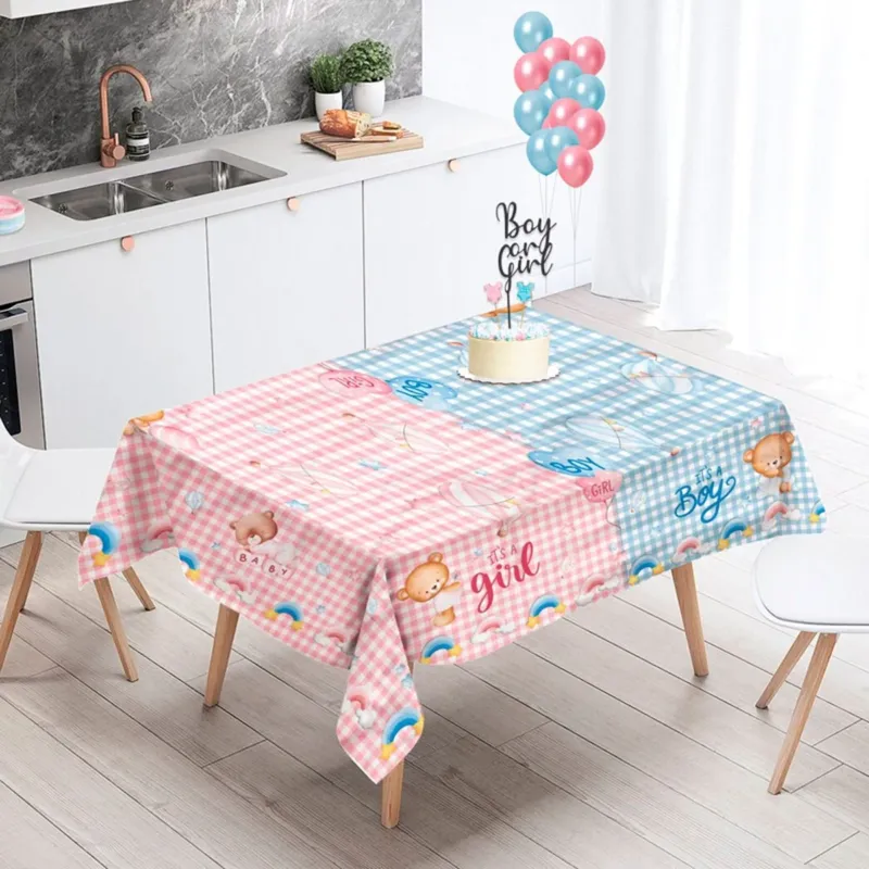 Tovaglia Antimacchia Gender Reveal Baby Shower X6/12 posti by Antica Tessitura Italiana Ultima Occasione