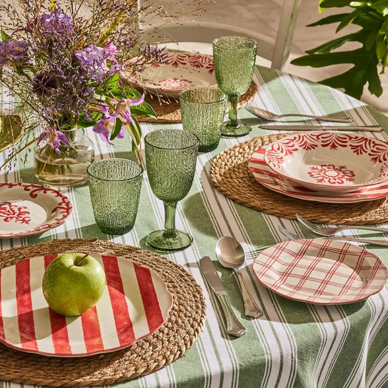 Servizio Piatti 18 pezzi RIVIERA Porcellana Rosso - Tognana Bestseller