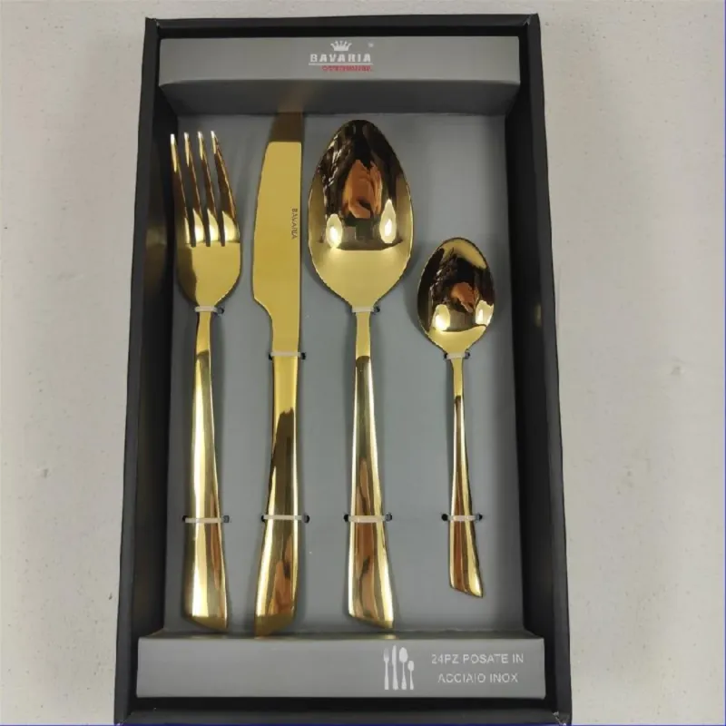 Set Posate 24 Pezzi ACCIAIO GOLD 2001G - Bavaria Esclusivo