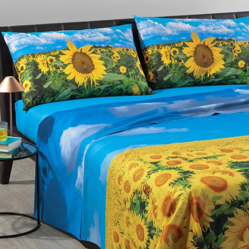 Completo lenzuola Copriletto GIRASOLI by Caleffi Compra Oggi Stesso