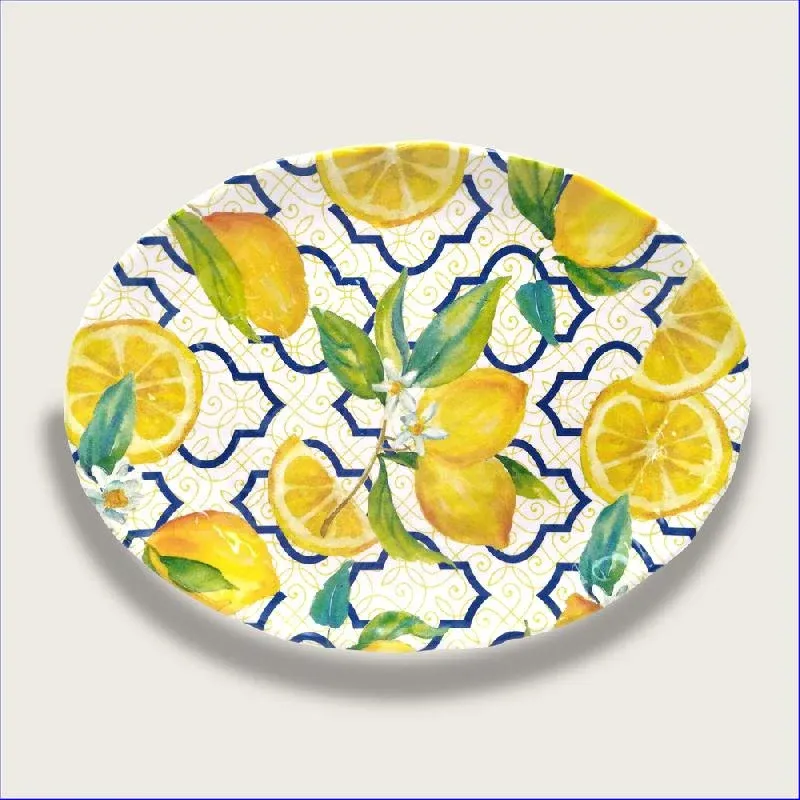 Consegna Rapida Vassio Ovale ISCHIA 40x30 cm In Melamina Decoro Ischia - Arca