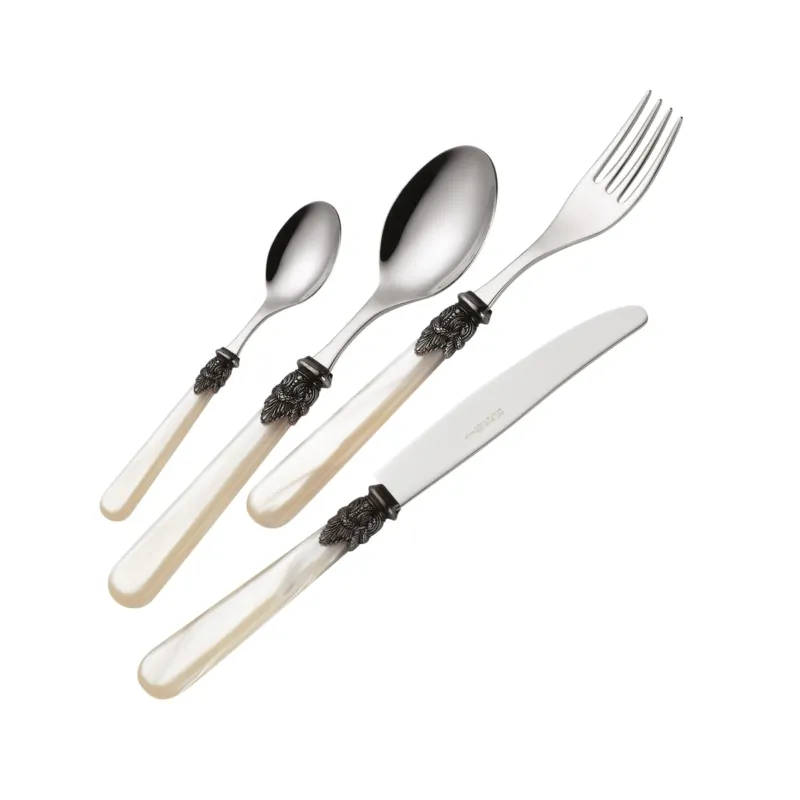 Set Posate 24 Pezzi NAPOLEON in Acciaio Inox Perlato - Eme Non Perdere