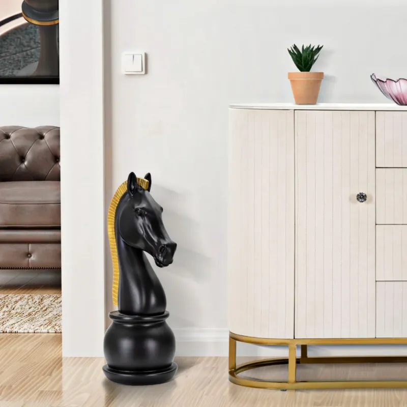CAVALLO NERO E ORO CM Ø 18,5X50 - FERRETTI Ultime Pezzi