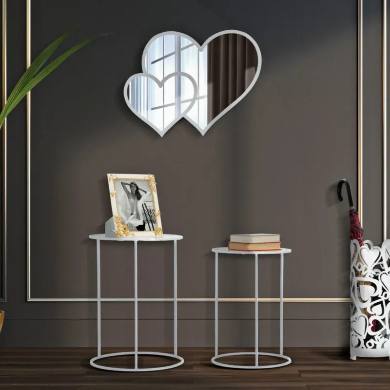 Compra Online TAVOLINETTI WHITE HEARTS COPPIA - FERRETTI