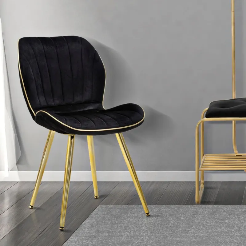 Compra Online SEDIA PARIS SPACE NERA /GOLD SET 2 PZ - FERRETTI