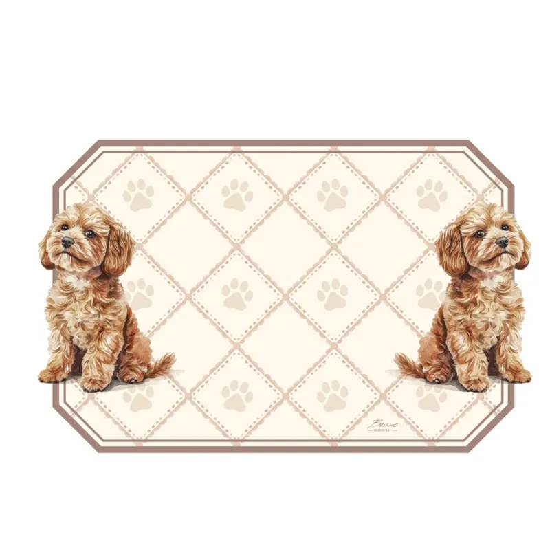 BLANC MARICLO’ Tovaglietta americana in vinile “Cagnolini Cockapoo” – 48 x 30 cm Prezzo Basso