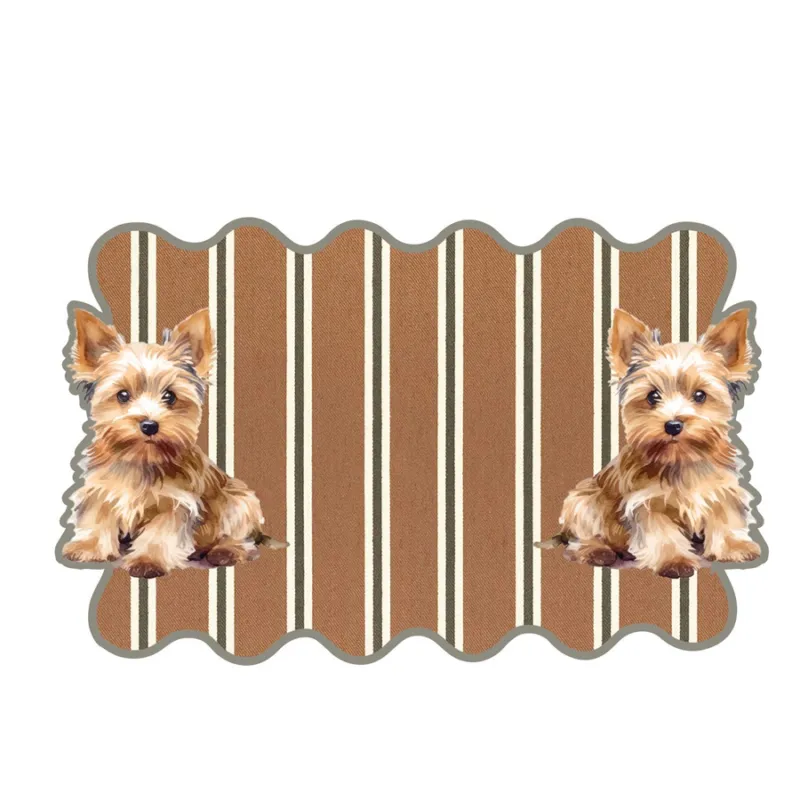 BLANC MARICLO’ Tovaglietta americana in vinile “Cagnolini Yorkshire” – 49 x 34 cm Più Venduto