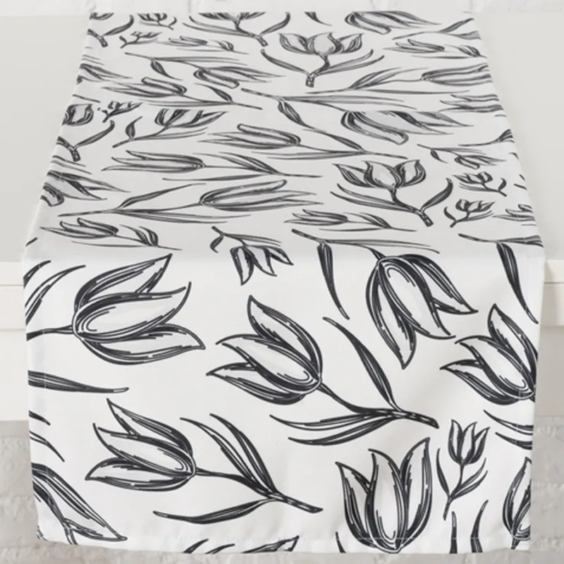 Sconto Runner “Carina” tulipani in poliestere – 140 x 40 cm