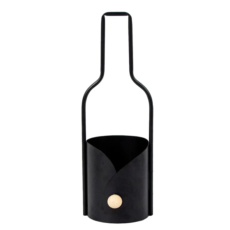 Ultimissimo Modello Portabottiglia in ferro nero – 11,5 x h 35 cm