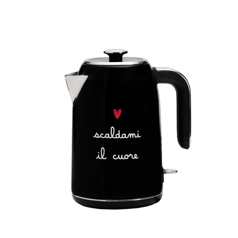 SIMPLE DAY Bollitore elettrico nero “Scaldami il cuore” – ⌀ 15 x h 24 cm Professionale