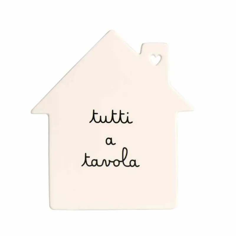 SIMPLE DAY Sottopentola in gres a casetta “Tutti a tavola” – 22 x 20 cm Professionale