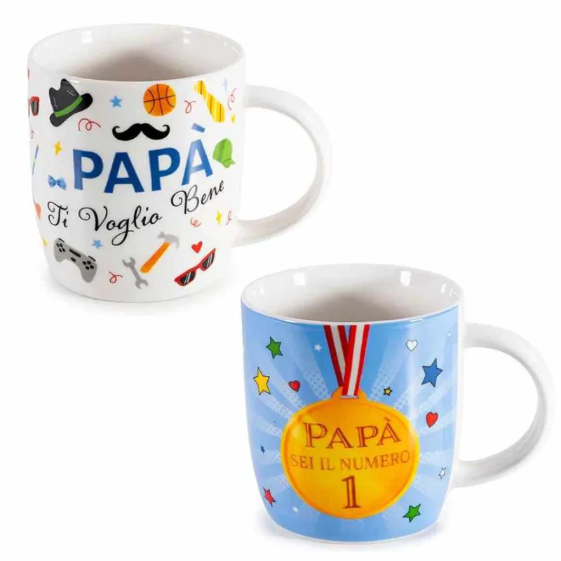 Scelto Dai Clienti Tazza in porcellana con decori Papà assortita – 300 ml