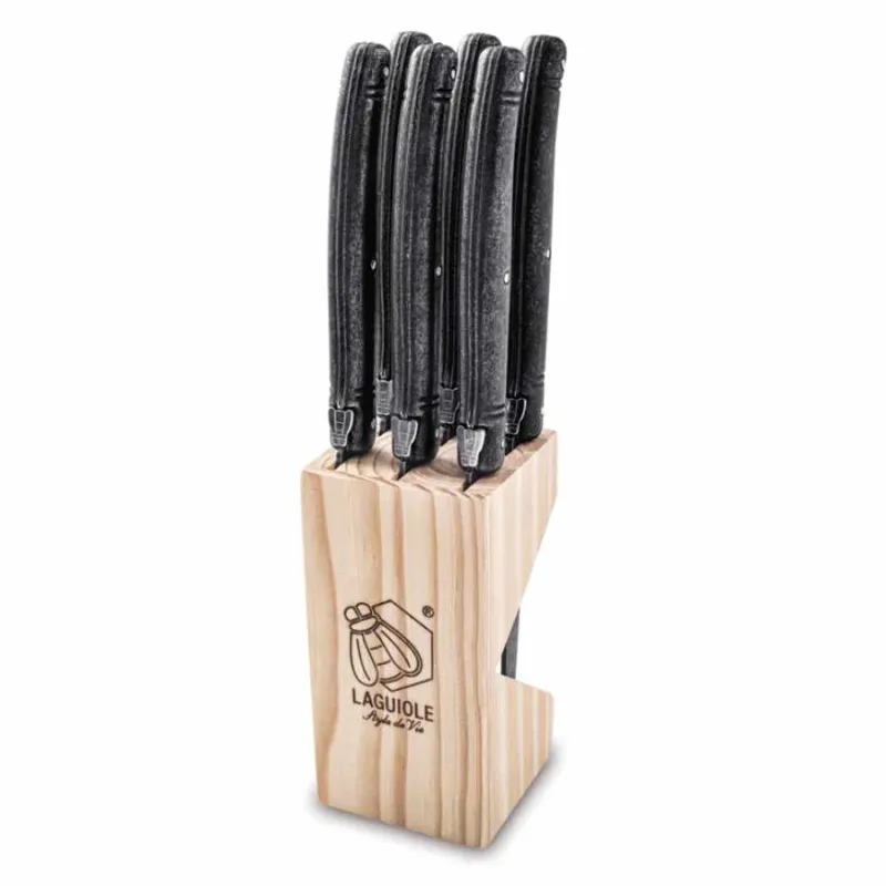 Sconto SCHOENHUBER Set 6 coltelli da bistecca “Premium Line Black Stonewash” – 11 cm