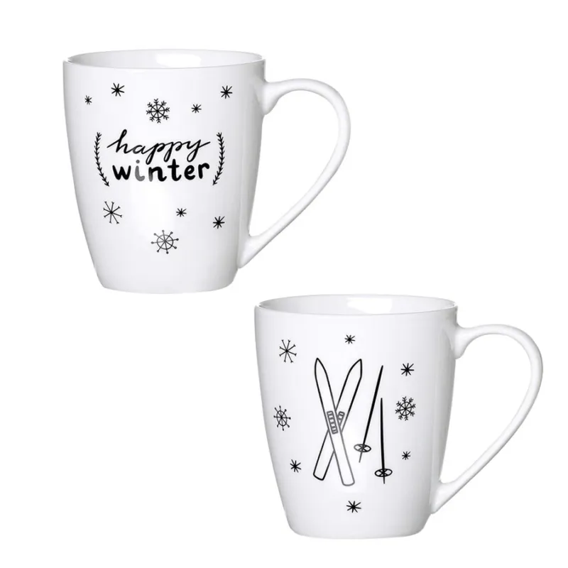 Mug in ceramica “Happy Winter” assortita – 360 ml Ultime Pezzi