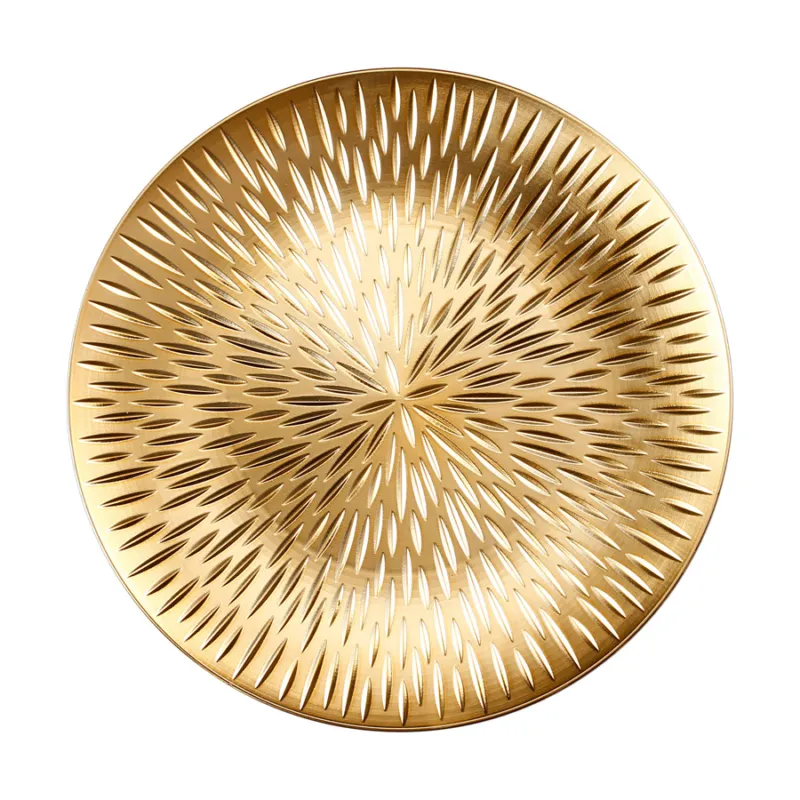INGES Piatto decorativo in plastica color oro decorato – ⌀ 33 cm Ultimissimo Modello