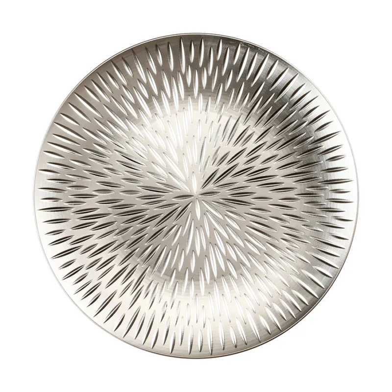 Quantità Limitata INGES Piatto decorativo in plastica color argento decorato – ⌀ 33 cm