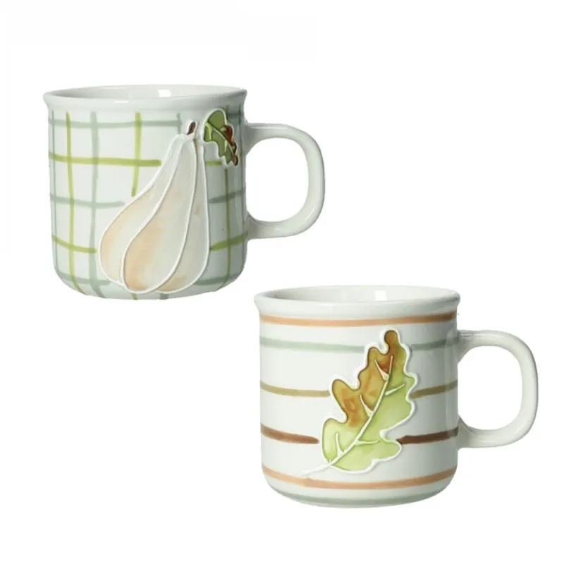BRANDANI Set 2 tazzine caffè in stoneware “Zucca e Quercia” – ⌀ 8,5 x h 8 cm Reso Gratuito