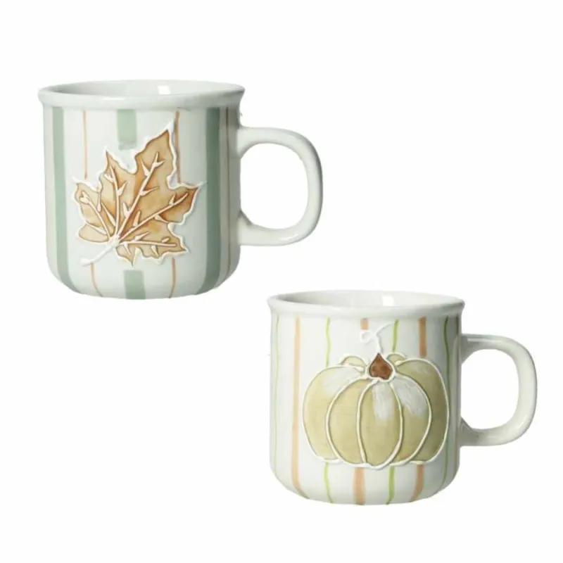 Ultimissimo Modello BRANDANI Set 2 tazzine caffè in stoneware “Zucca e Vite” – ⌀ 8,5 x h 8 cm