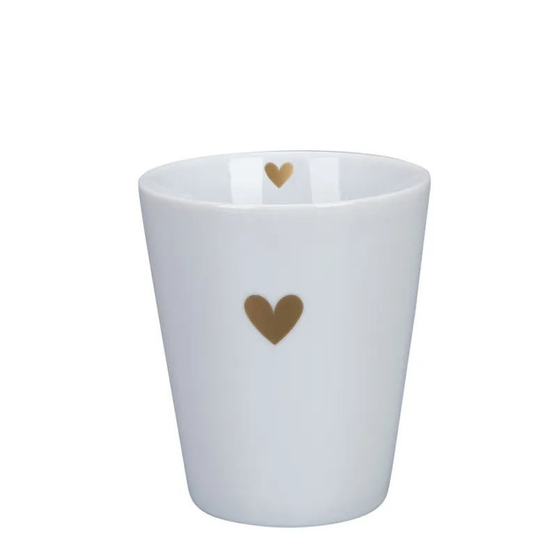 Bestseller KRASILNIKOFF Tazza in porcellana “Cuore d’oro” bianca – 330 ml