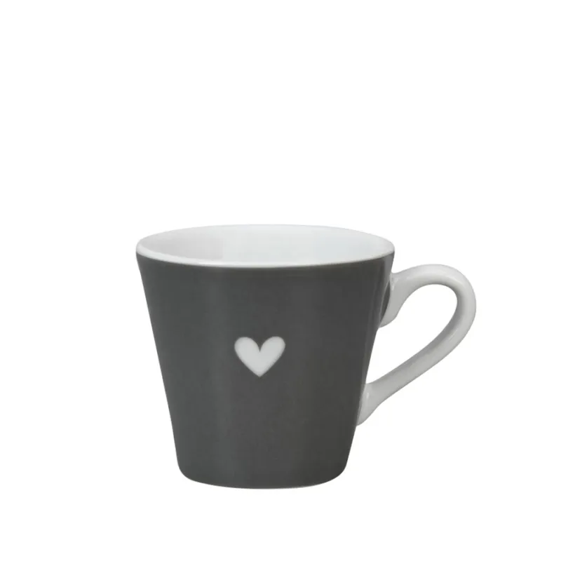 Compra Online KRASILNIKOFF Tazzina in porcellana color carbone “Espresso con cuore” – 90 ml