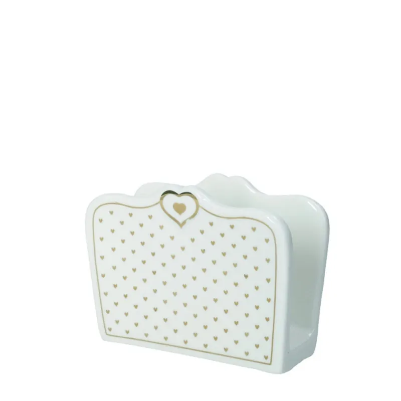 Spedizione Espresso BRANDANI Portatovaglioli New Bone China “Amore mio” – 12.5×5.5 x h 9 cm