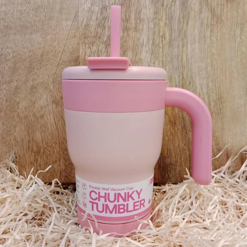 Soddisfatti O Rimborsati iTOTAL Tumbler in PP e acciaio inossidabile “Rosa pastello” – 420 ml