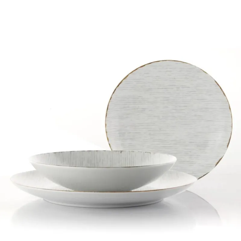 Spedizione Espresso WEISSESTAL Servizio tavola piatti in porcellana alta qualità DGP “Dune Grey” – 18 pz