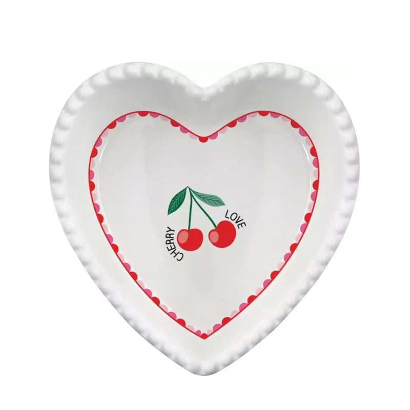 EASY LIFE Ciotola cuore con ciliegie in porcellana “Twist & Match Red” – 15 x 15 cm Consegna Rapida