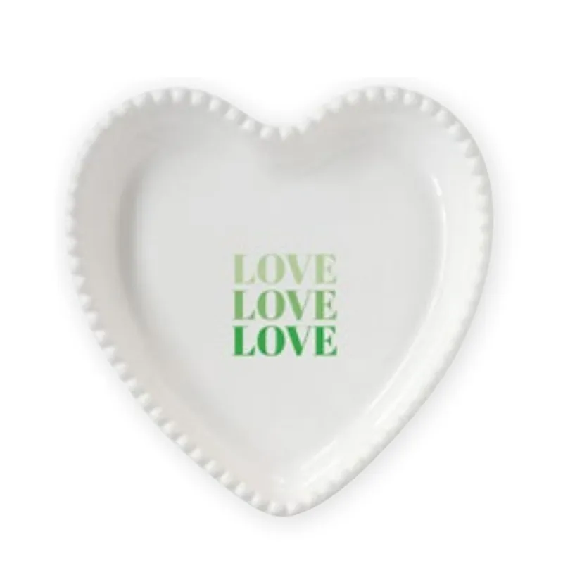 EASY LIFE Piatto a cuore in porcellana “Twist & Match Green” – 20 x 20 cm Prezzo Conveniente