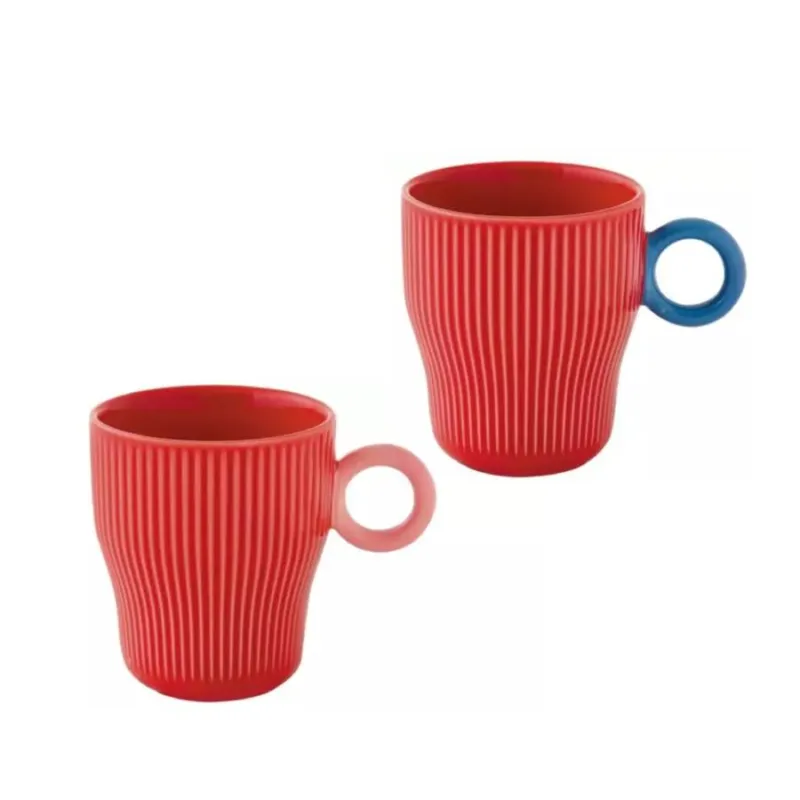 Super Prezzo EASY LIFE Set 2 tazzine da caffè in porcellana “Twist and match Red” – 90 ml